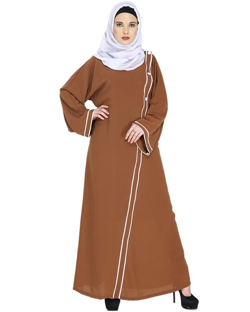 Deep Tan Casual Abaya