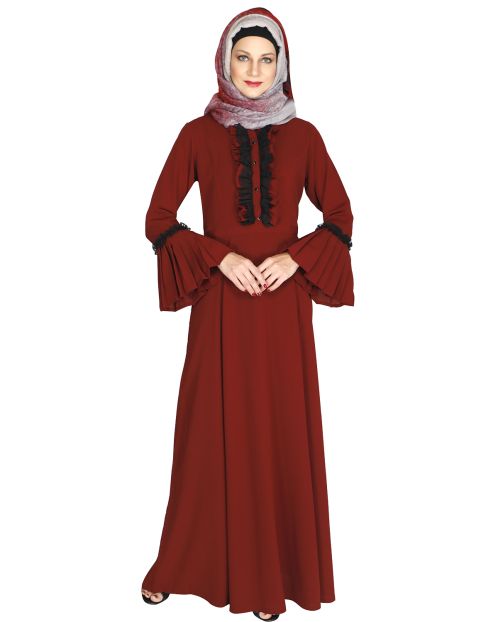 Fairy Frill Wine Abaya