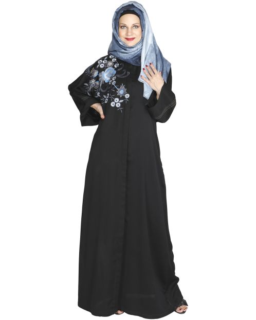 Daisy Drill Black Abaya