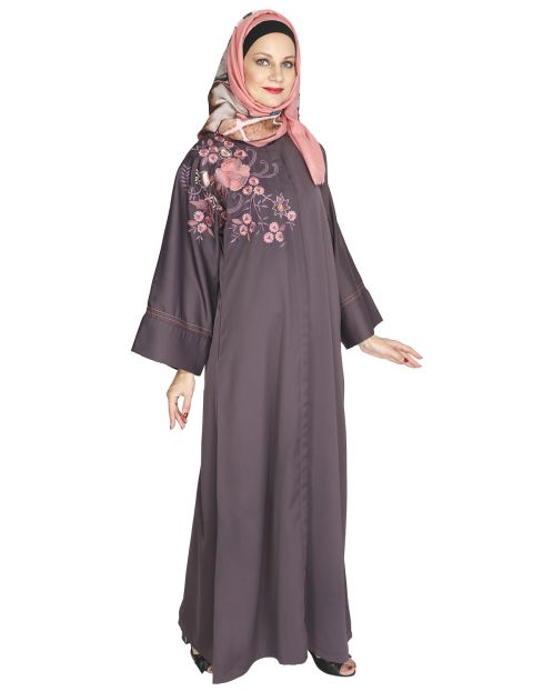 Daisy Drill Light Purple Abaya