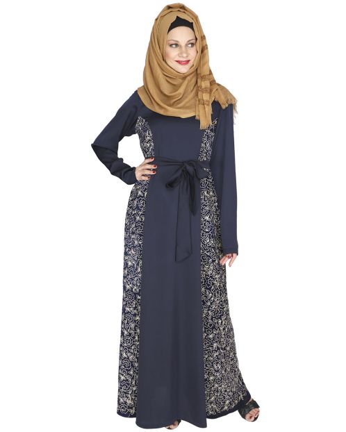 Opulent Blue Velt Abaya