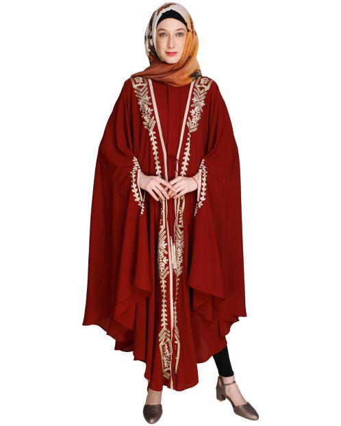 Jacket Style Wine Kaftan