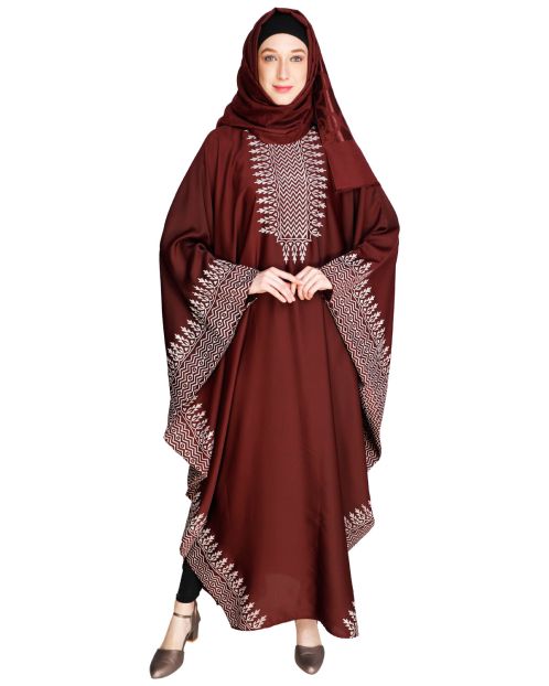 Block Printed Wine Kaftan