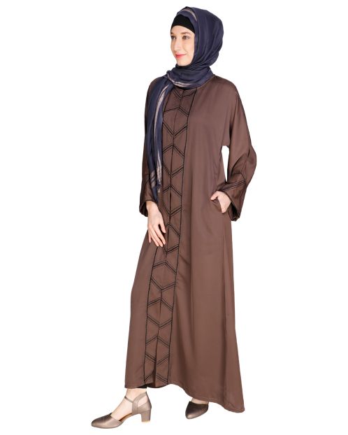 Classic Button down Brown Abaya