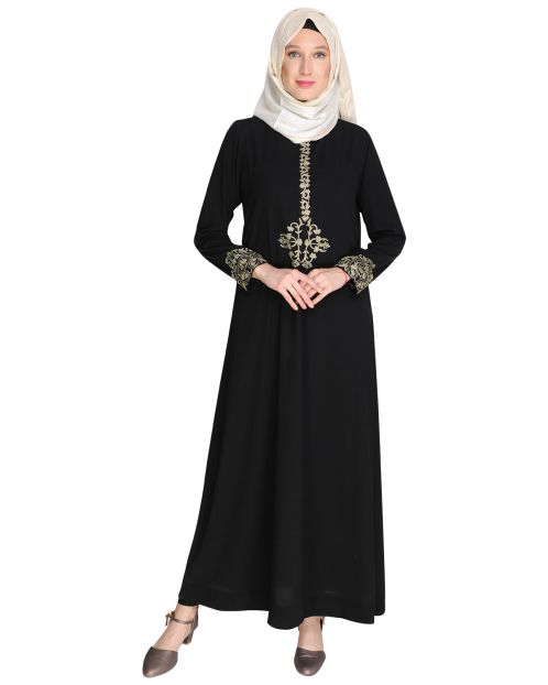 Persian Embroidered Black Abaya