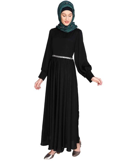 Flared Black Maxi Dress