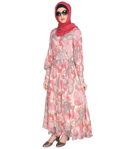 Pink Paisley Maxi Dress