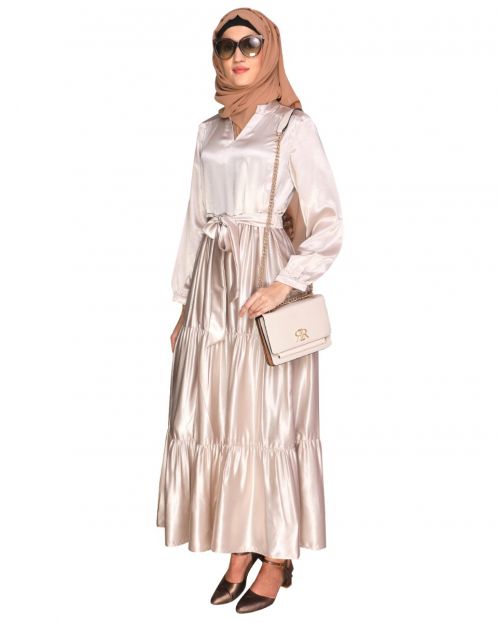 Pastel Ivory Tiered Dress