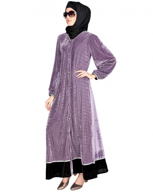 Purple Velvet Abaya