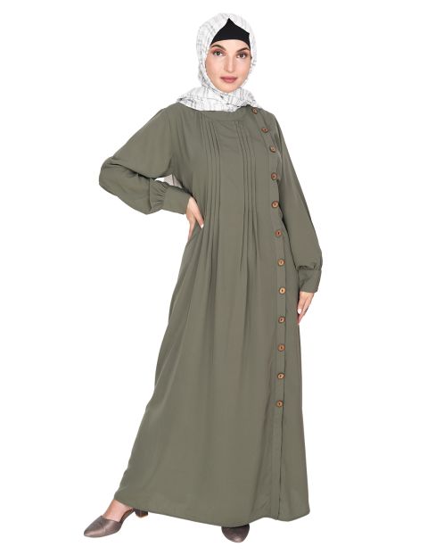 Flowy and Elegant Dead Mint Pintuck Abaya