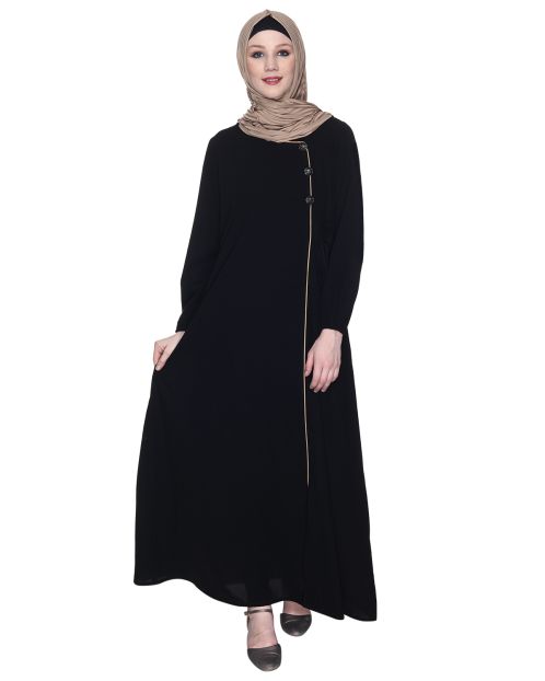 Angrakha Style Black Abaya