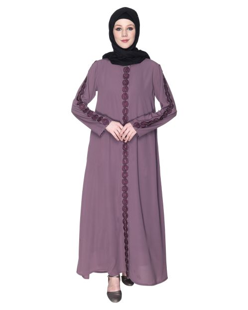 Purple Glittering Loops Abaya