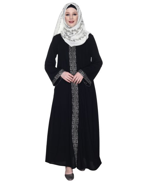 Black Premium Abaya With Embroidery