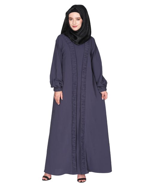 Casual Dark Grey Gown style Abaya
