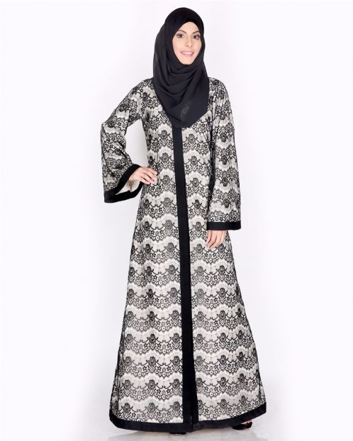 Double Layer Laced Abaya