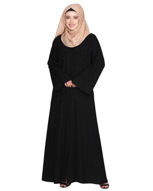 Rich Black Beaded Heavy Handwork black abaya